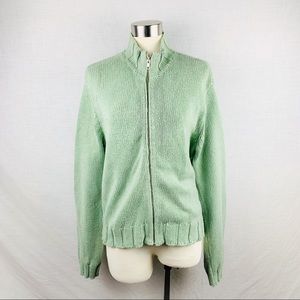Mint Green Jone's New York Sport Zip Up Sweater
